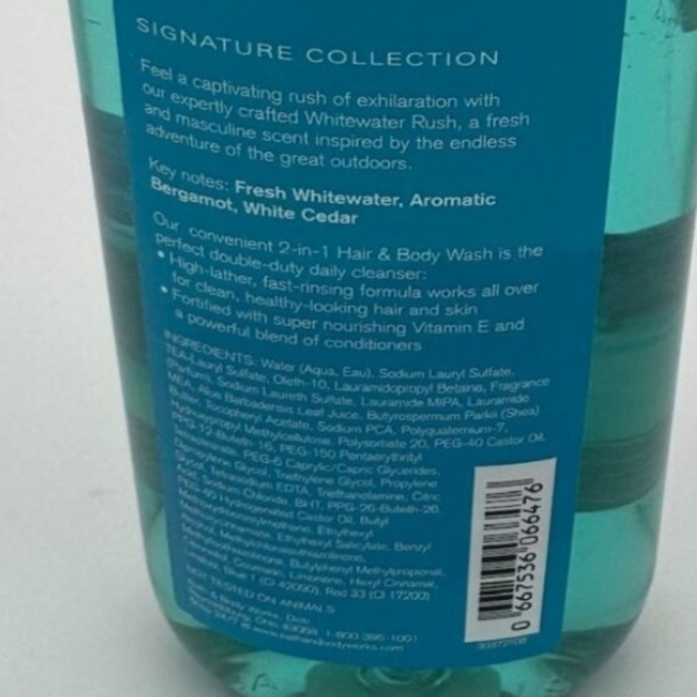 Bath & Body Works WHITEWATER RUSH 2 in 1 Hair & Body Wash for Men 10 fl oz 295mL - Picture 3 of 4